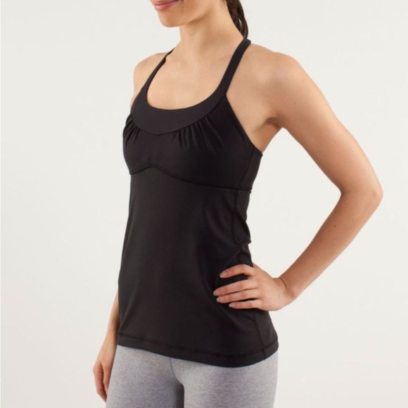 Lululemon Scoop Me Up Black Tank Women's Size 6 As New !! - Picture 2 of 13